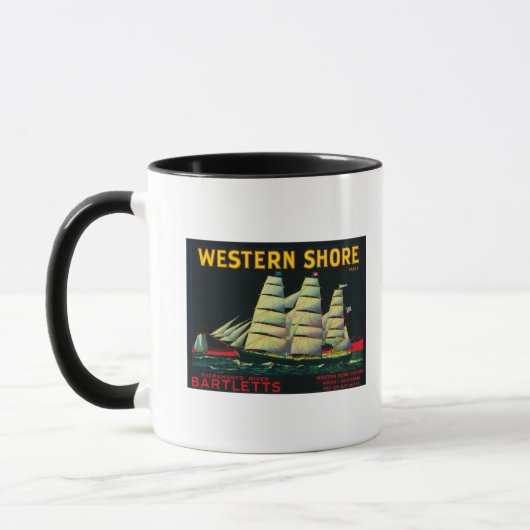 Westerne Shore Pear Crate LabelHood, CA Mok (Links)