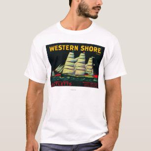 Westerne Shore Pear Crate LabelHood, CA T-shirt