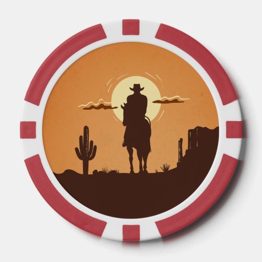 westerne silhouetten poker chips (Voorkant)