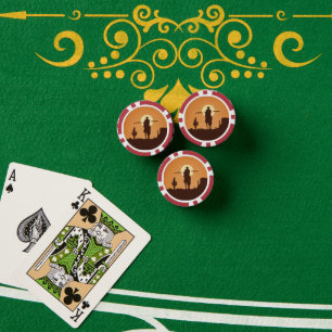 westerne silhouetten poker chips