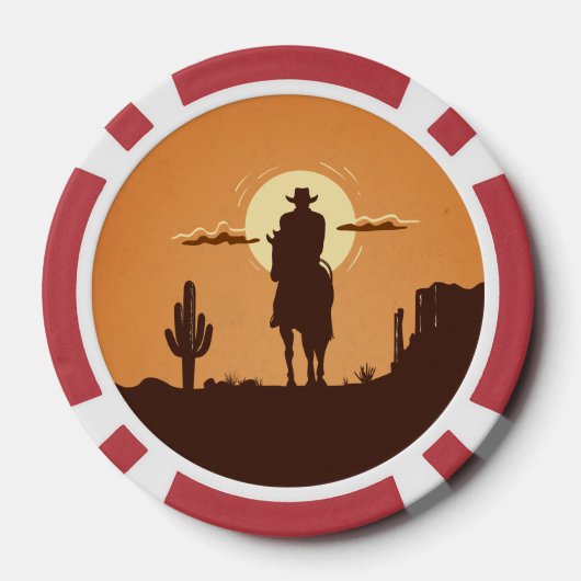 westerne silhouetten poker chips (Achterkant)