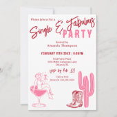 Westerne Single en Fabulous Galentine's Day Party Kaart (Voorkant)