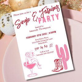 Westerne Single en Fabulous Galentine's Day Party Kaart