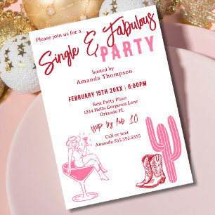 Westerne Single en Fabulous Galentine's Day Party Kaart