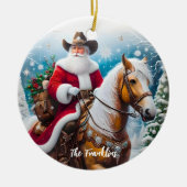Westerne Sinterklaas Paardrijden Kerstmis Keramisch Ornament (Voorkant)