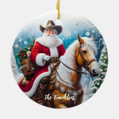 Westerne Sinterklaas Paardrijden Kerstmis Keramisch Ornament (Achterkant)