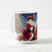 Westerne Sinterklaas Paardrijden Kerstmis Koffiemok (Voorkant links)