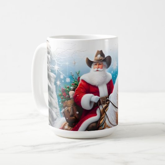 Westerne Sinterklaas Paardrijden Kerstmis Koffiemok (Voorkant links)