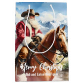 Westerne Sinterklaas Paardrijden Kerstmis Medium Cadeauzakje (Voorkant)