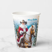 Westerne Sinterklaas Paardrijden Kerstmis Papieren Bekers (Achterkant)