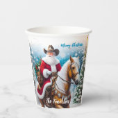 Westerne Sinterklaas Paardrijden Kerstmis Papieren Bekers (Voorkant)
