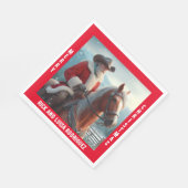 Westerne Sinterklaas Paardrijden Kerstmis Servet (Hoek)