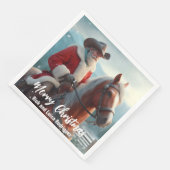 Westerne Sinterklaas Paardrijden Kerstmis Servet (Hoek)
