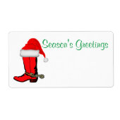 Westerne Sjabloon voor kerstfeestnamen Etiket (Voorkant)