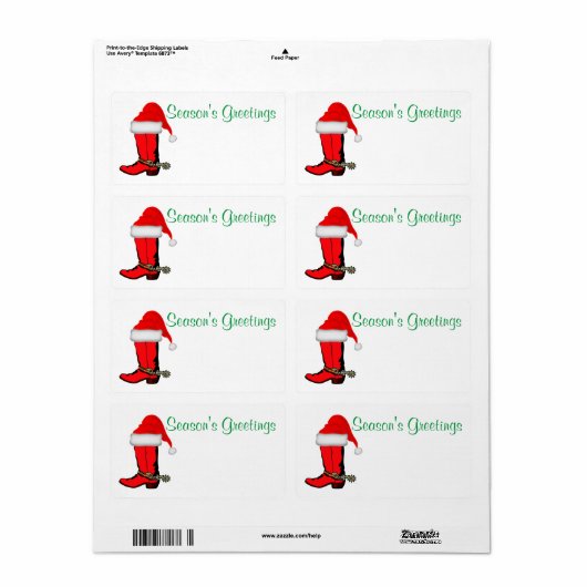 Westerne Sjabloon voor kerstfeestnamen Etiket (Full Sheet)