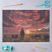 Westerne Sky Cowboy Trail Ride Decoupage Tissuepapier (Craft)