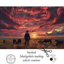 Westerne Sky Cowboy Trail Ride Decoupage Tissuepapier