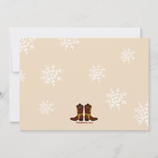 Westerne sneeuwman vakantie Kaart (Achterkant)