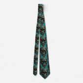 Westerne Southern Brown Turquoise Sugar Skull Stropdas (Achterkant)