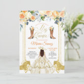 Westerne Spaans-goudboeken Quinceañera Invit Kaart (Staand voorkant)