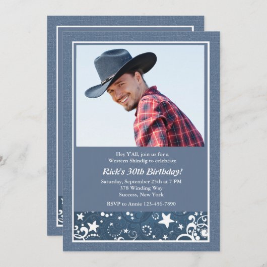 Westerne spirietfotouitnodiging kaart (Voorkant / Achterkant)