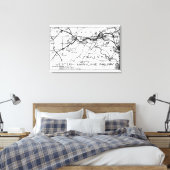 Westerne spoorweg 1920 - kaart canvas afdruk (Insitu (Slaapkamer))
