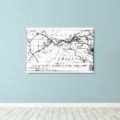 Westerne spoorweg 1920 - kaart canvas afdruk (Insitu (Houten vloer))