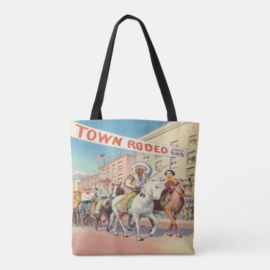  Westerne stad Rodeo Parade Tote Bag (Achterkant)