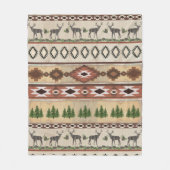 Westerne stammen van de Deer Hunting Rustic Mounta Fleece Deken (Voorkant)