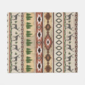 Westerne stammen van de Deer Hunting Rustic Mounta Fleece Deken (Voorkant (Horizontaal))