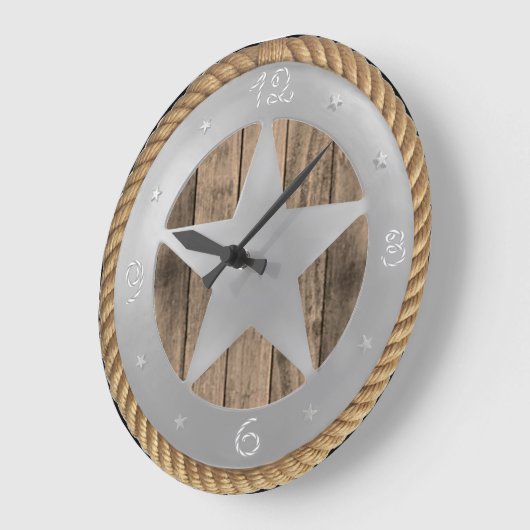 WESTERNE STAR BADGE CLOCK GROTE KLOK (Hoek)
