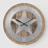WESTERNE STAR BADGE CLOCK GROTE KLOK (Voorkant)