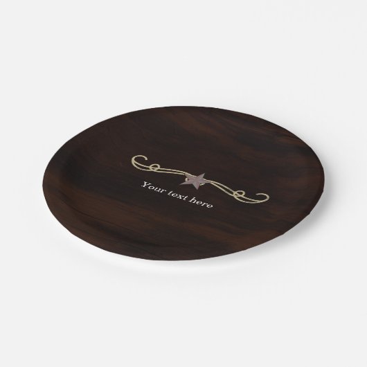 Westerne Star Country Rustieke verjaardagsfeest Bo Papieren Bordje (Gekanteld)