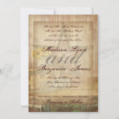 Westerne Star Kiss Wedding Invites in het Rustisch Kaart (Achterkant)