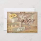 Westerne Star Kiss Wedding RSVP-kaart in Rustisch RSVP Kaartje (Achterkant)