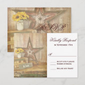 Westerne Star Kiss Wedding RSVP-kaart in Rustisch RSVP Kaartje (Voorkant / Achterkant)