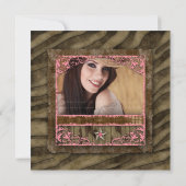 Westerne Star Photo Card Coral Afstudeerder Zebra  Kaart (Achterkant)