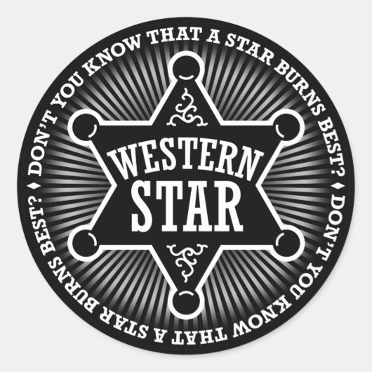 Westerne Star V2-Sticker Ronde Sticker (Voorkant)