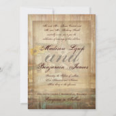 Westerne Star Wood Wedding Invites Kaart (Achterkant)