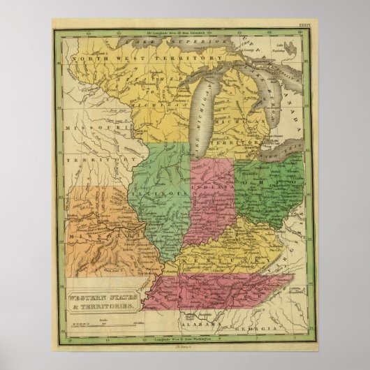 Westerne staten , gebieden poster (Voorkant)