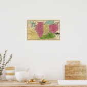 Westerne Staten met inzetkaart van Upper Michigan Poster (Keuken)