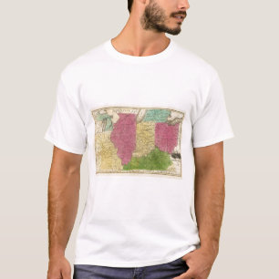 Westerne Staten met inzetkaart van Upper Michigan T-shirt