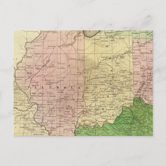 Westerne Staten Olney Map Briefkaart (Voorkant)