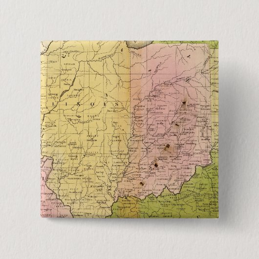 Westerne staten vierkante button 5,1 cm (Voorkant)