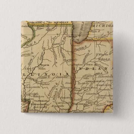 Westerne staten vierkante button 5,1 cm (Voorkant)