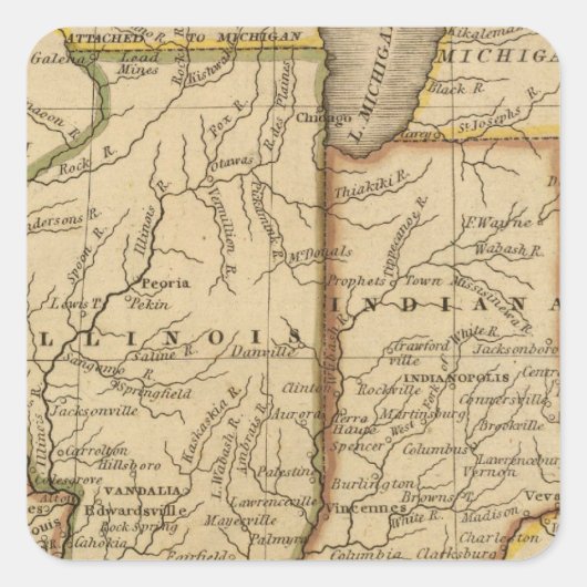 Westerne staten vierkante sticker (Voorkant)