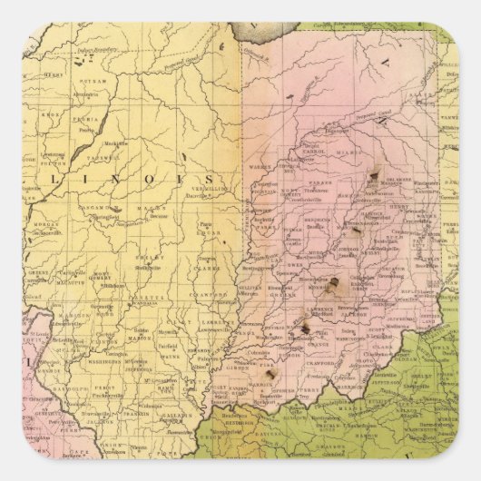 Westerne staten vierkante sticker (Voorkant)