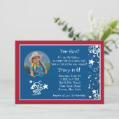 Westerne sterren foto uitnodiging (Staand voorkant)