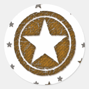Westerne sterrenkaarten met bruine kraken ronde sticker