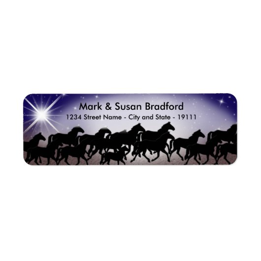 WESTERNE STERRENNACHT/PAARDEN - RETOURLABELS ETIKET (Voorkant)